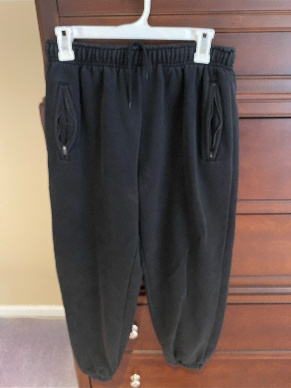 Black Zipper Pocket Jogger Pants